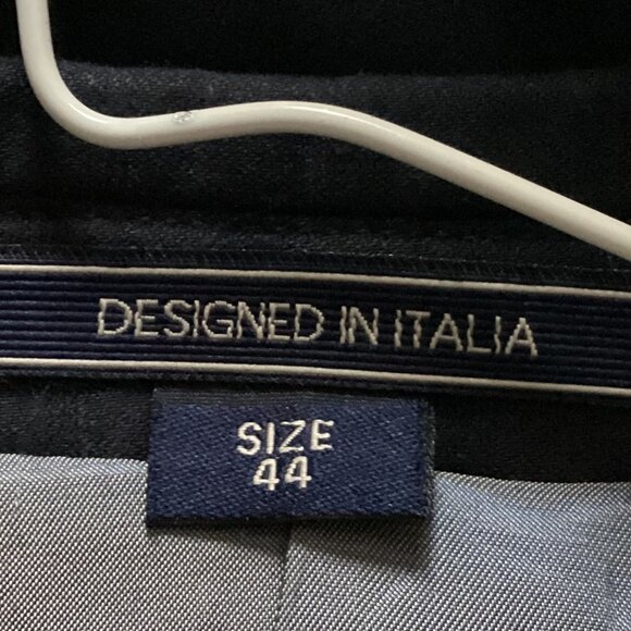 Carlo Monza Couture Men's Suit Blazer Jacket Size 44 Regular Navy Blue Pin Strip - Picture 9 of 9